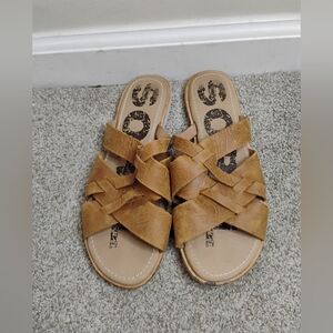 Sorel Women Size 8 Stylish Tan Leather Sandals
